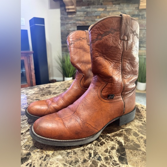 Justin George Strait Collection Cowboy Series Roper Boots Mens 9.5D - Picture 10 of 12